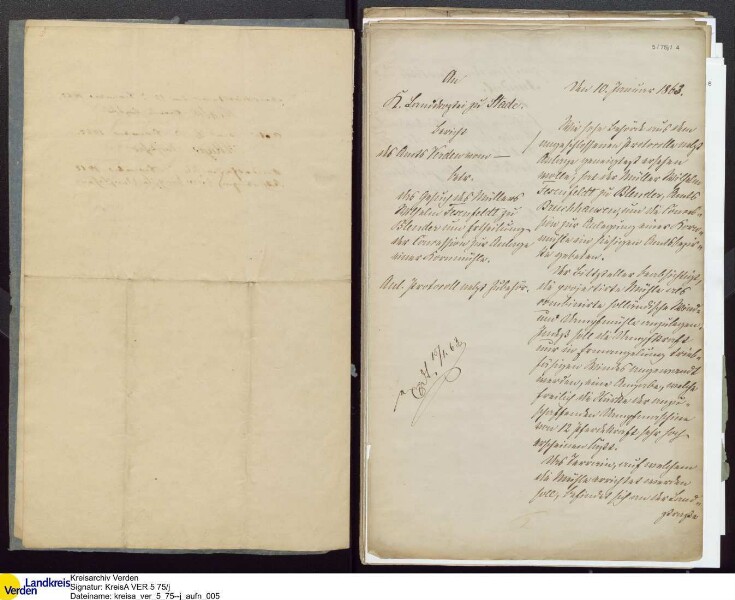 Von W. Fehsenfeld (Blender, Morsum) 1863 beantragte Wind- und Dampf-Kornmühle an der Straße zwischen Amedorf und Oiste; V.