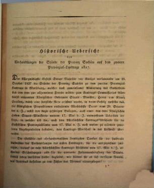 Landtags-Abschied für die sächsischen Provinzial-Stände nebst Uebersicht der Verhandlungen auf dem ... Provinzial-Landtage der sächsischen Provinzial-Stände zu Merseburg. 1827 (1828) = 2
