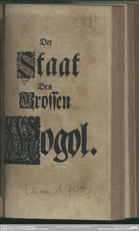 Der Staat Des Grossen Mogol