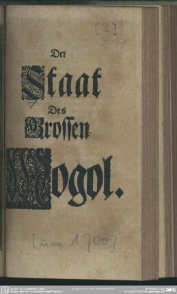 Der Staat Des Grossen Mogol