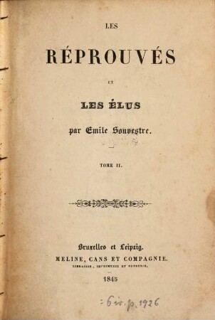 Les réprouvés et Les élus, par Émile Souvestre, 2