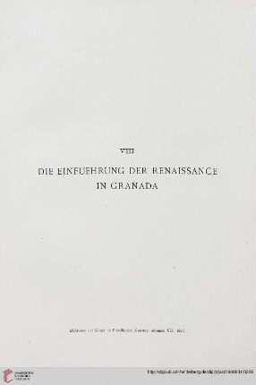 VIII. Die Einfuehrung der Renaissance in Granada