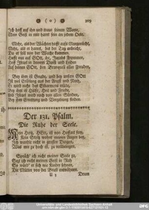 Der 131. Psalm. Die Ruhe der Seele.