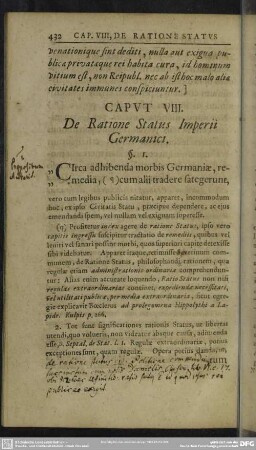 Caput VIII. De Ratione Status Imperii Germanici