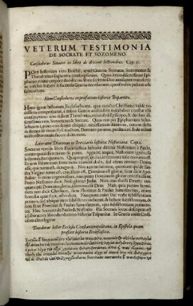 Veterum Testimonia De Socrate Et Sozomeno.
