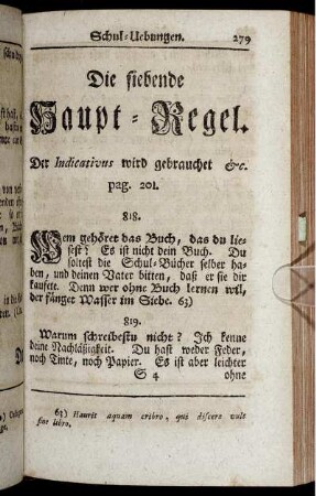 Die siebende Haupt-Regel.