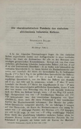 Die charakteristischen Parabeln des einfachen gleichmässig belasteten Balkens.