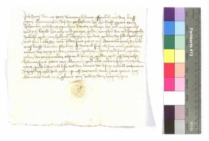 Jörg Turner von Durnau gegen Gottfried und Kraft von Hohenlohe: Schuldsumme; aufgedr. Siegel: