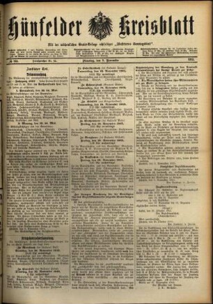 Ausgabe vom Dienstag, den 09. November 1915.