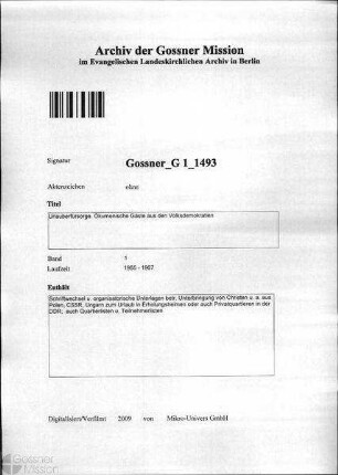 Urlauberfürsorge. Ökumenische Gäste aus den Volksdemokratien