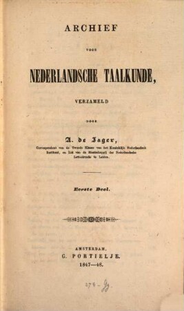 Archief voor nederlandsche taalkunde, 1847/48 = Jg. 1