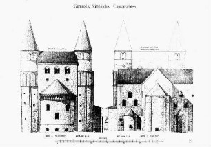 Gernrode, ehem. Stiftskirche St. Cyriakus, Darstellung von Westchor und Ostchor