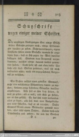 Schutzschrift wegen einiger meiner Schriften