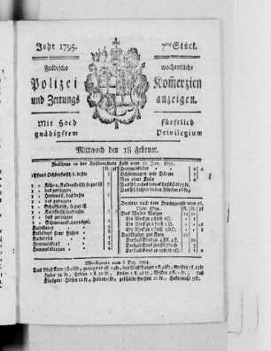 7tes Stück., Ausgabe vom 18. Februar 1795