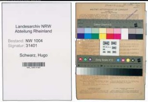 Entnazifizierung Hugo Schwarz , geb. 13.05.1903 (Isolierer)