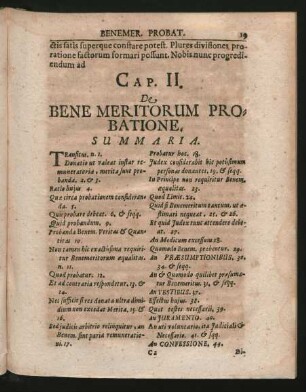 Cap. II. De Bene Meritorum Probatione.