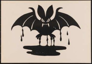 Linolschnitt des Künstlers Artur Märchen, Titel: Fledermaus