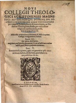 Novi collegii theologici Agrippinensis ... descriptio
