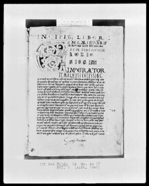 Amalarius Metensis, Liber officialis — Initiale G (loriosissimi), Folio 1 recto