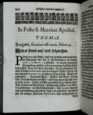 In Festo S. Matthæi Apostoli. - Dominica XIX. post Pentecosten.