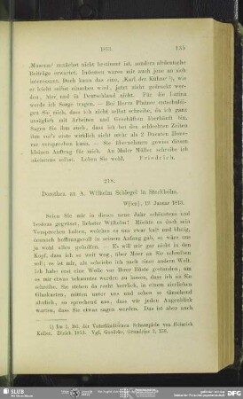 Dorothea von Schlegel an August Wilhelm von Schlegel, Wien, 12.01.1813