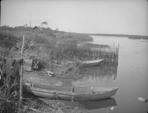 Taraikasee (Lake Nevskoye) : Uferabschnitt mit Bootsanlegestelle