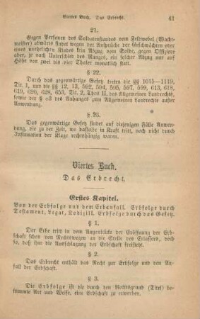 Viertes Buch. Das Erbrecht