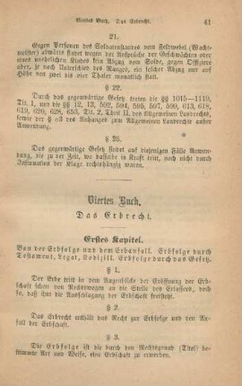 Viertes Buch. Das Erbrecht