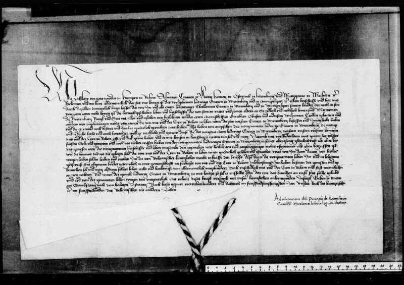 König Ladislaus belehnt Graf Ludwig II. für sich und als Lehenträger Graf Eberhards V. mit Neuenbürg.