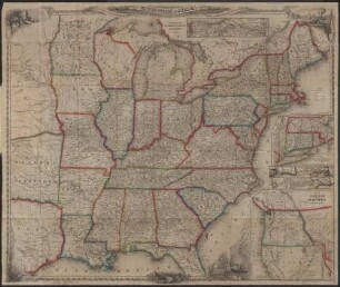 A New Map For Travelers Through the United States Of America : Showing the Railroads, Canals & Stage Roads ; With The Distances