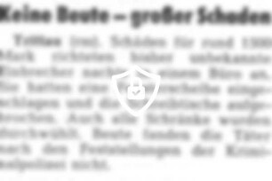 Keine Beute - großer Schaden