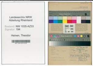 Entnazifizierung Theodor Heinen , geb. 17.11.1907 (Bergmann)