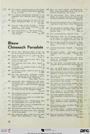 Blauw Chineesch Porselein (Nr. 802-894)