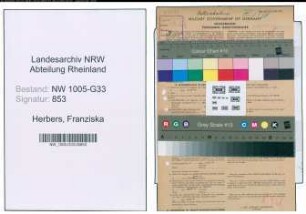 Entnazifizierung Franziska Herbers , geb. 18.08.1890 (Lehrerin)