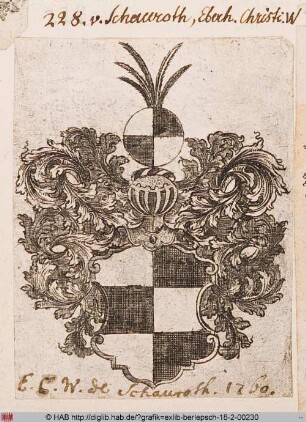 Wappen des Eberhard Christian Wilhelm von Schauroth