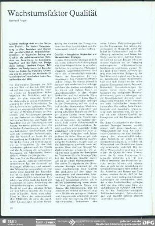 Wachstumsfaktor Qualität : Design und Qualität