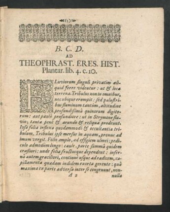 Ad Theophrast. Eres. Hist. ...