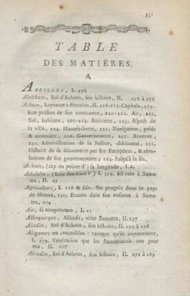Table de matières