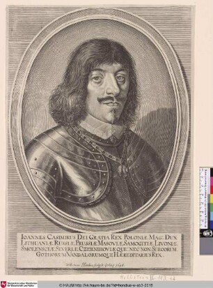 Ioannes Casimirus Dei Gratia Rex Poloniae; [Porträt des Johann Kasimir II., König von Polen]