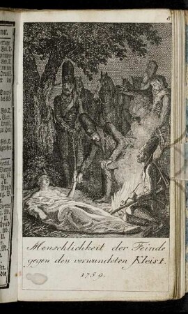 Menschlichkeit der Feinde gegen [...] Kleist. 1750