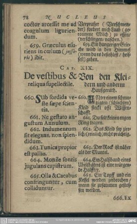 Cap. XIX. De vestibus & reliqua supellectile