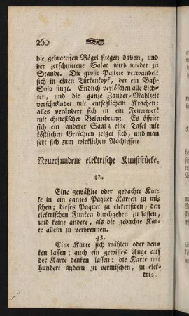 260-279, Neuerfundene elektrische Kunststücke.