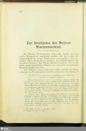 Zur Geschichte des Meißner Wochenmarktes