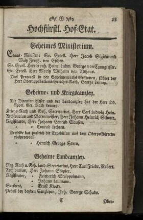 Hochfuerstl. Hof-Etat