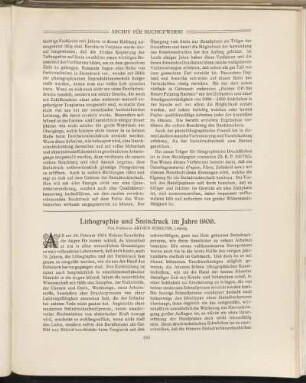 Lithographie und Steindruck im Jahre 1909.