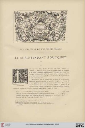 7: Les amateurs de l'ancienne France, [4] : le Surintendant Foucquet