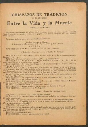 Entre la vida y la muerte : Versión teatral
