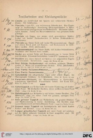 Textilarbeiten und Kleidungsstücke (Nr. 203-240)