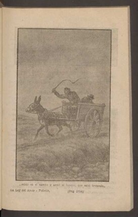 ... subió en el carrito y arreó al borrico, que salió trotando... - [Ilustración]