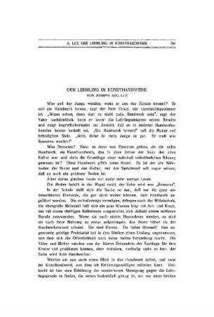 Der Lehrling im Kunsthandwerk